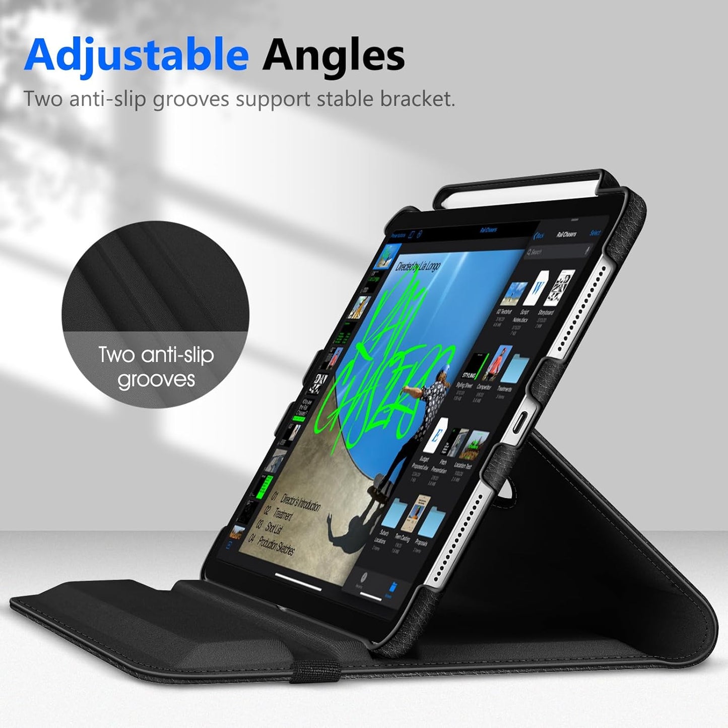 Rotating Case for Ipad Pro 11-Inch (4Th / 3Rd Generation) 2022/2021-360 Degree Swiveling Stand Cover W/Pencil Holder, Auto Sleep/Wake, Also Fit Ipad Pro 11" 2Nd/1St Gen, Black