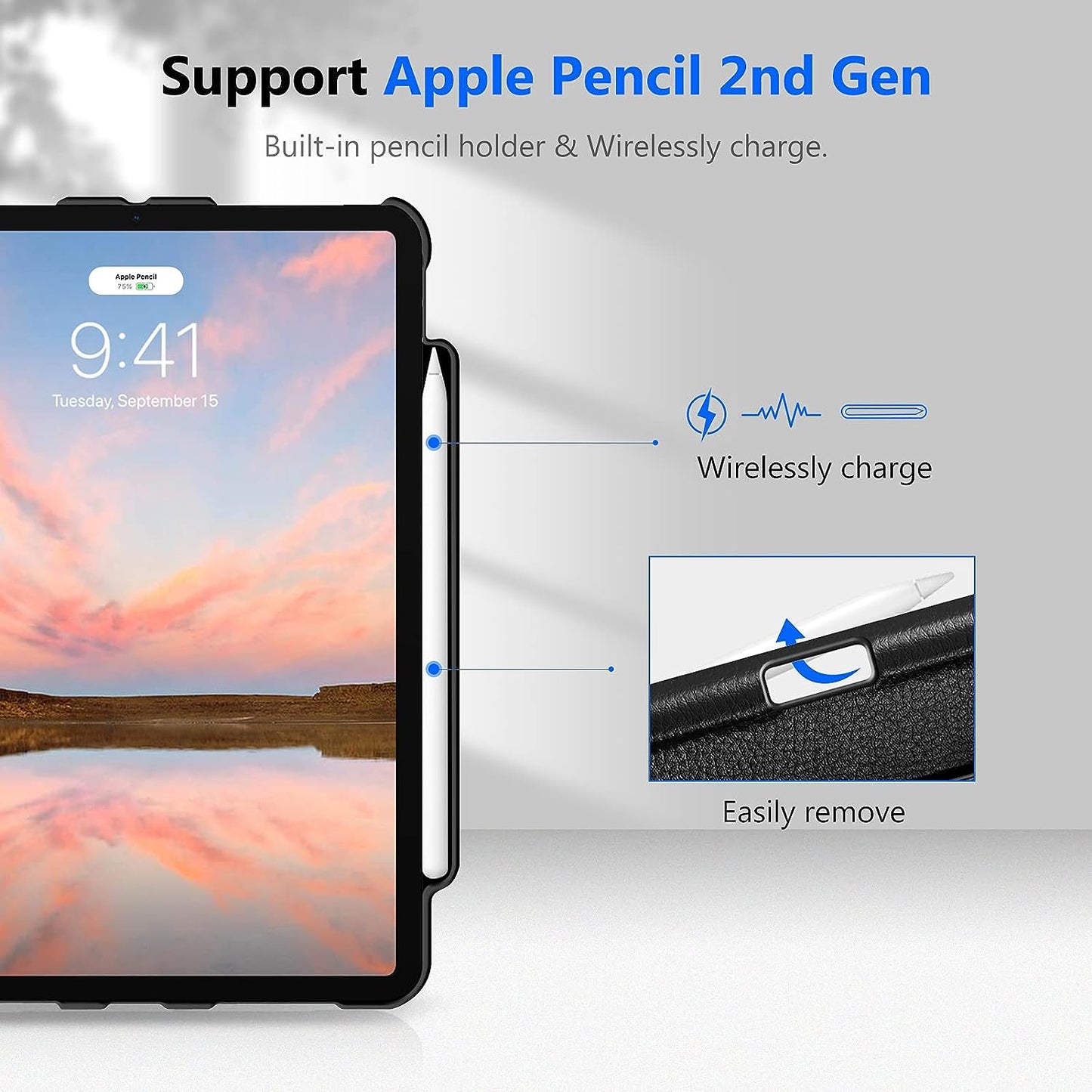Rotating Case for Ipad Pro 11-Inch (4Th / 3Rd Generation) 2022/2021-360 Degree Swiveling Stand Cover W/Pencil Holder, Auto Sleep/Wake, Also Fit Ipad Pro 11" 2Nd/1St Gen, Black