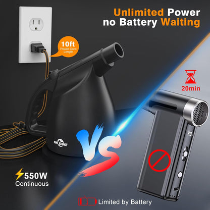 - Compressed Air 3.0- Multi-Use Electric Air Duster for Cleaning Dust, Hairs, Crumbs, Scraps for Laptop, Computer, Replaces Compressed Air Cans (Ad01-Black)