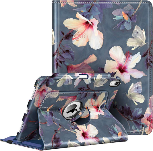 Rotating Case for Ipad Air 11-Inch M3 (2025) / M2 (2024), Ipad Air 5Th (2022) / 4Th Generation (2020) 10.9 Inch - 360 Degree Rotating Protective Stand Cover W/Pencil Holder, Hibiscus