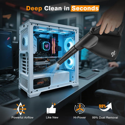 - Compressed Air 3.0- Multi-Use Electric Air Duster for Cleaning Dust, Hairs, Crumbs, Scraps for Laptop, Computer, Replaces Compressed Air Cans (Ad01-Black)