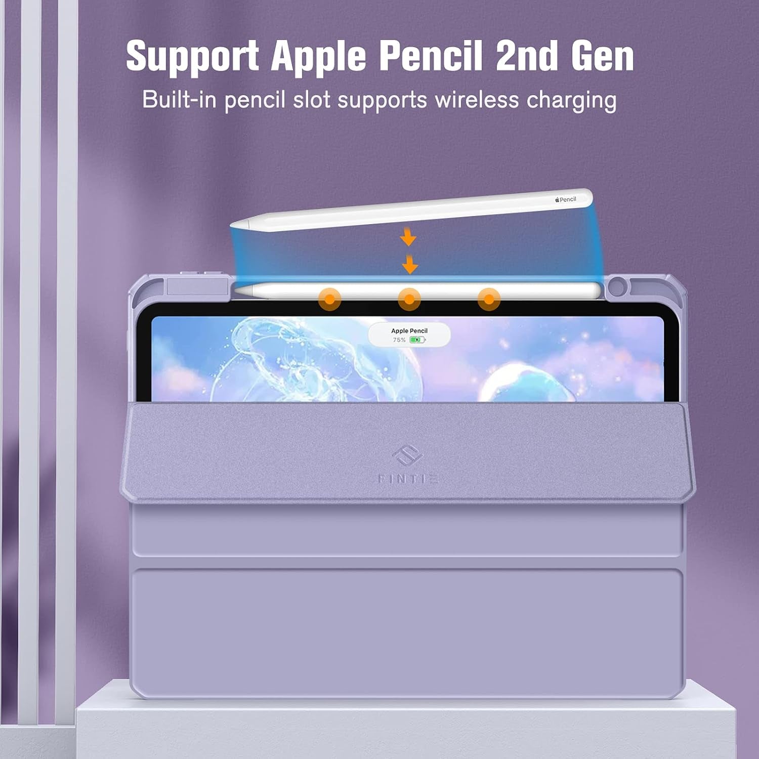 Hybrid Slim Case for Ipad Pro 11-Inch (4Th / 3Rd Generation) 2022/2021 - [Built-In Pencil Holder] Shockproof Cover W/Clear Transparent Back Shell, Also Fit Ipad Pro 11" 2Nd Gen, Lilac Purple