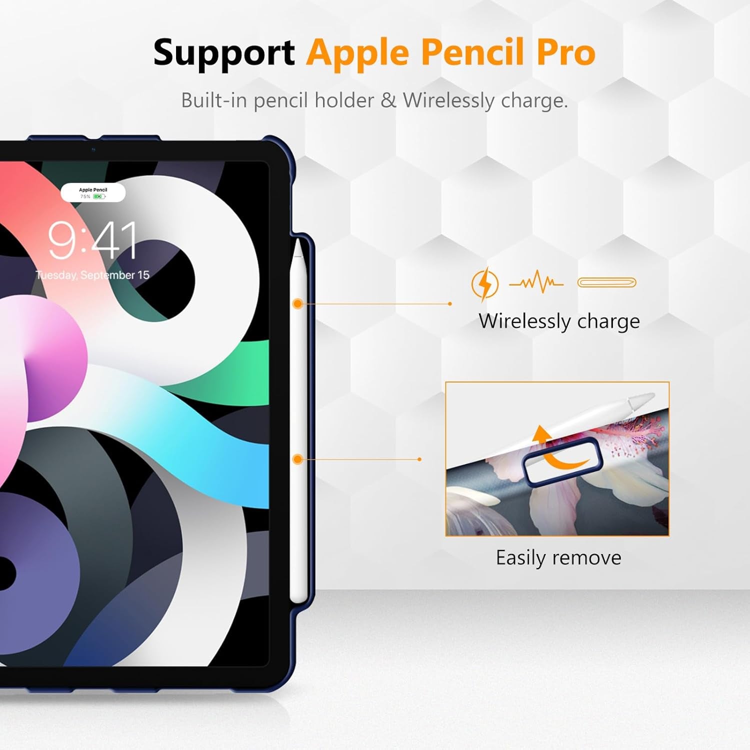 Rotating Case for Ipad Air 11-Inch M3 (2025) / M2 (2024), Ipad Air 5Th (2022) / 4Th Generation (2020) 10.9 Inch - 360 Degree Rotating Protective Stand Cover W/Pencil Holder, Hibiscus